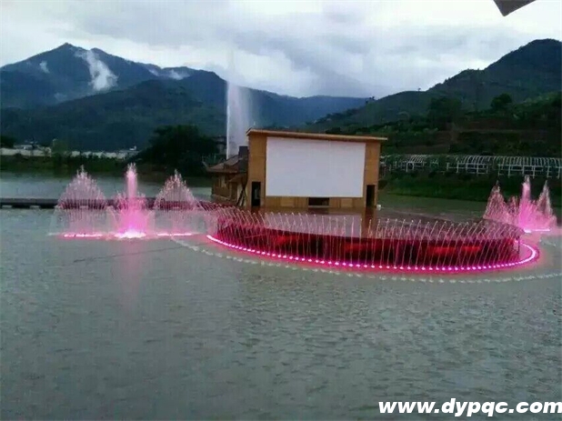 特行果业生态休闲园舞台音乐喷泉夜间实景