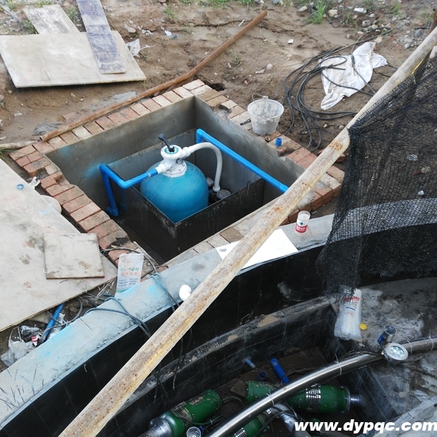 地埋式沙缸过滤器现场安装实拍