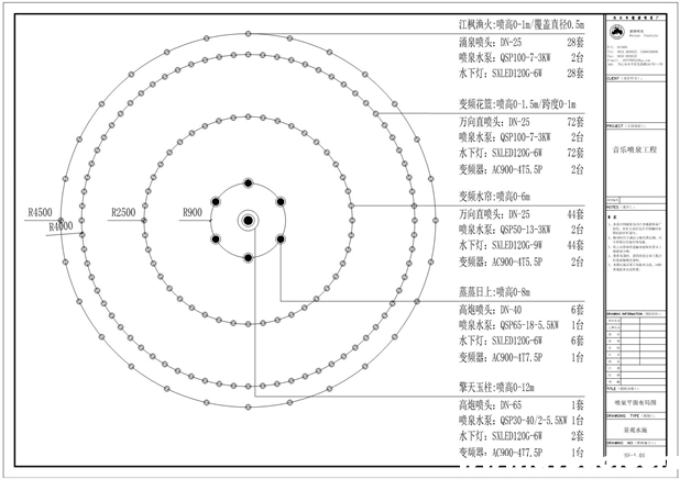 资阳筑鼎•凯旋国际四期音乐喷泉CAD平面布局图
