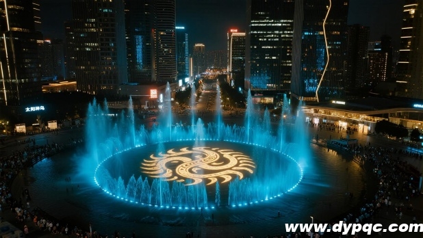 太阳神鸟图腾投影水景