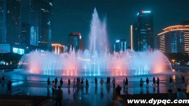 广场音乐喷泉夜景