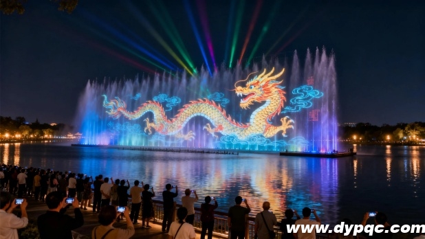 漂浮式河道喷泉与激光水幕电影