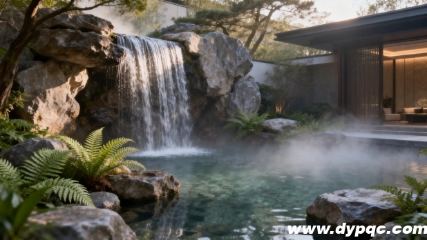 自然与现代融合的庭院水景