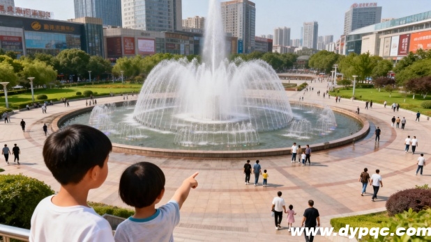 音乐喷泉成为城市广场的核心地标