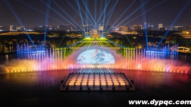 大型人工湖上的复合型水舞秀表演