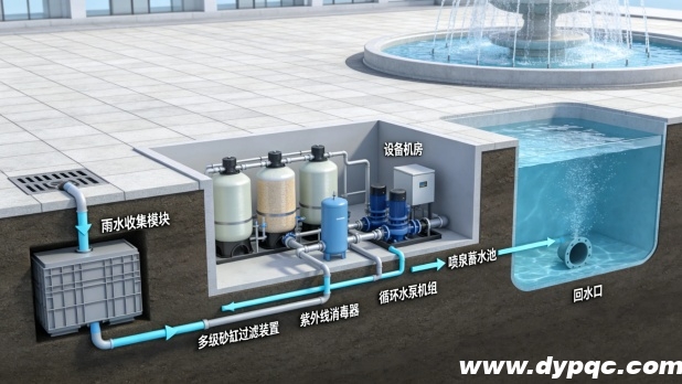 喷泉循环水系统示意图