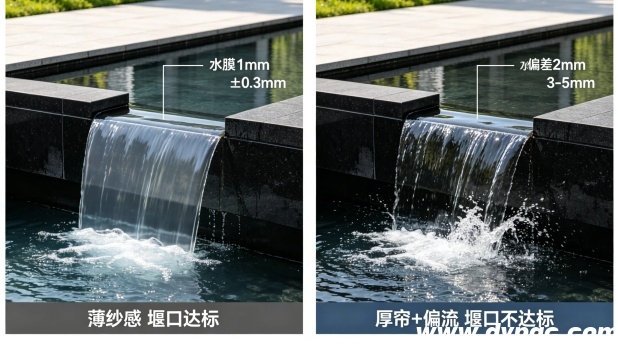 镜面跌水水膜对比图