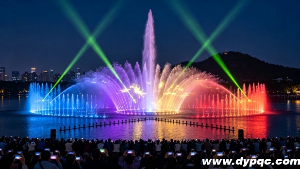 大型湖泊水秀表演震撼夜景 大型湖泊水秀表演震撼夜景