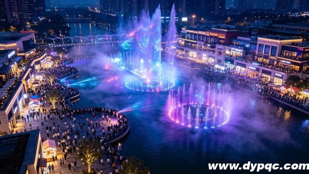 夜间经济活力四射的水秀